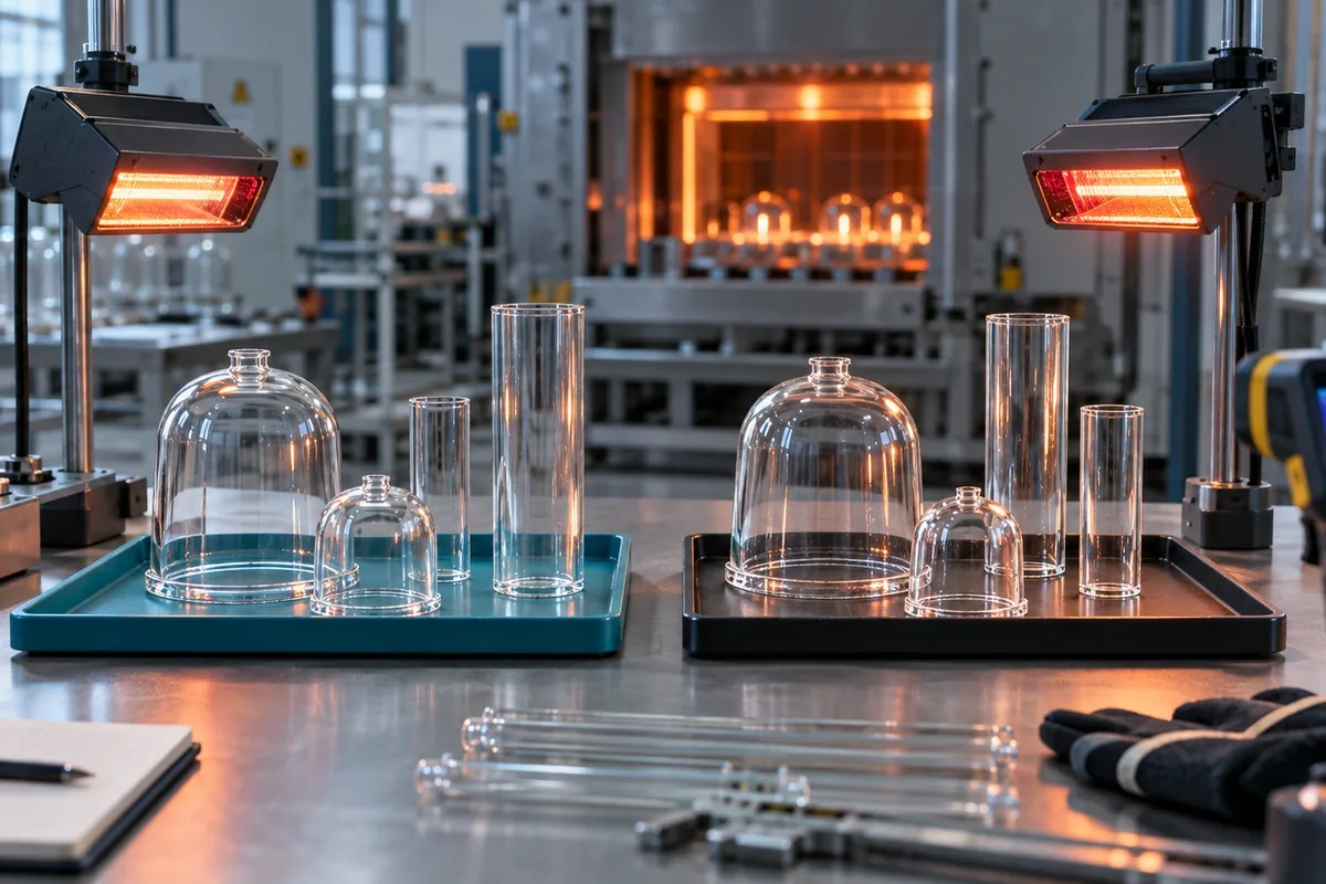 Borosilicate and soda-lime glass samples compared for lighting components
