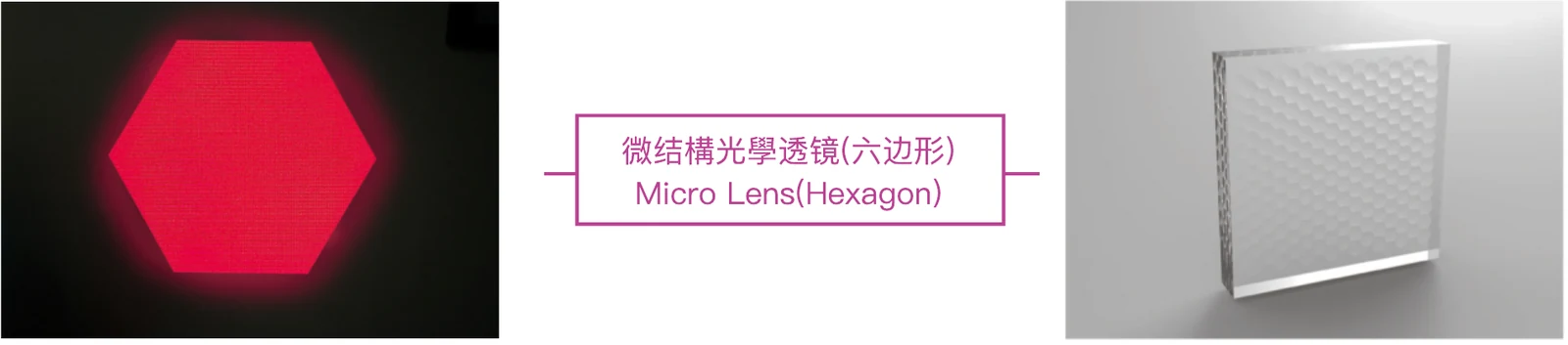 Example hexagonal illumination field paired with a glass microlens array