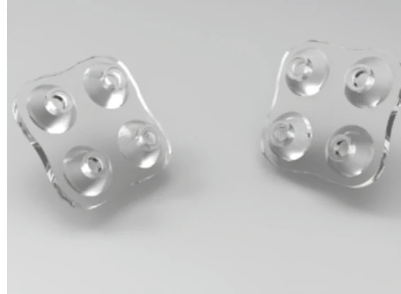 Multi-element glass TIR lens arrays on common substrates