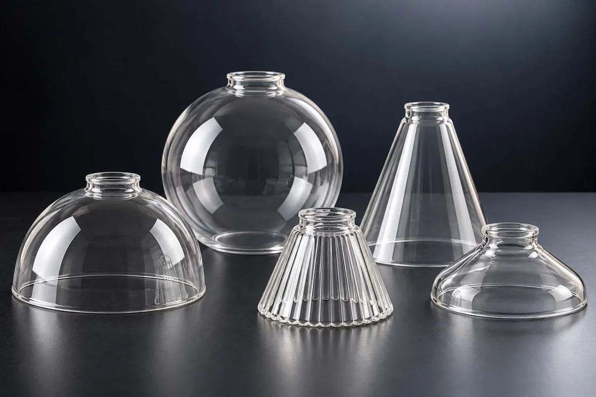 Clear Ribbed Shade Assortment for custom clear glass lamp shades