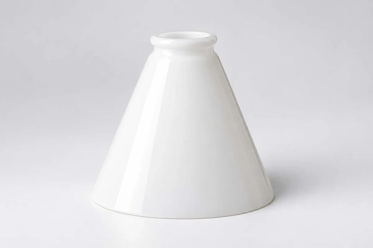 Opal Cone Shade for custom conical glass lamp shades