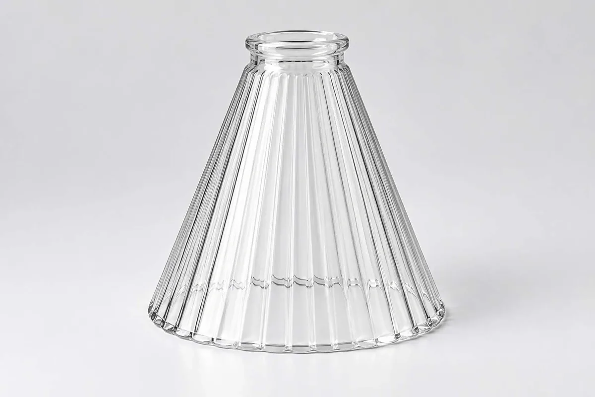 Ribbed Clear Cone for custom conical glass lamp shades