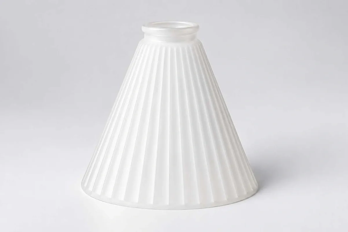 Ribbed Opal Cone for custom conical glass lamp shades