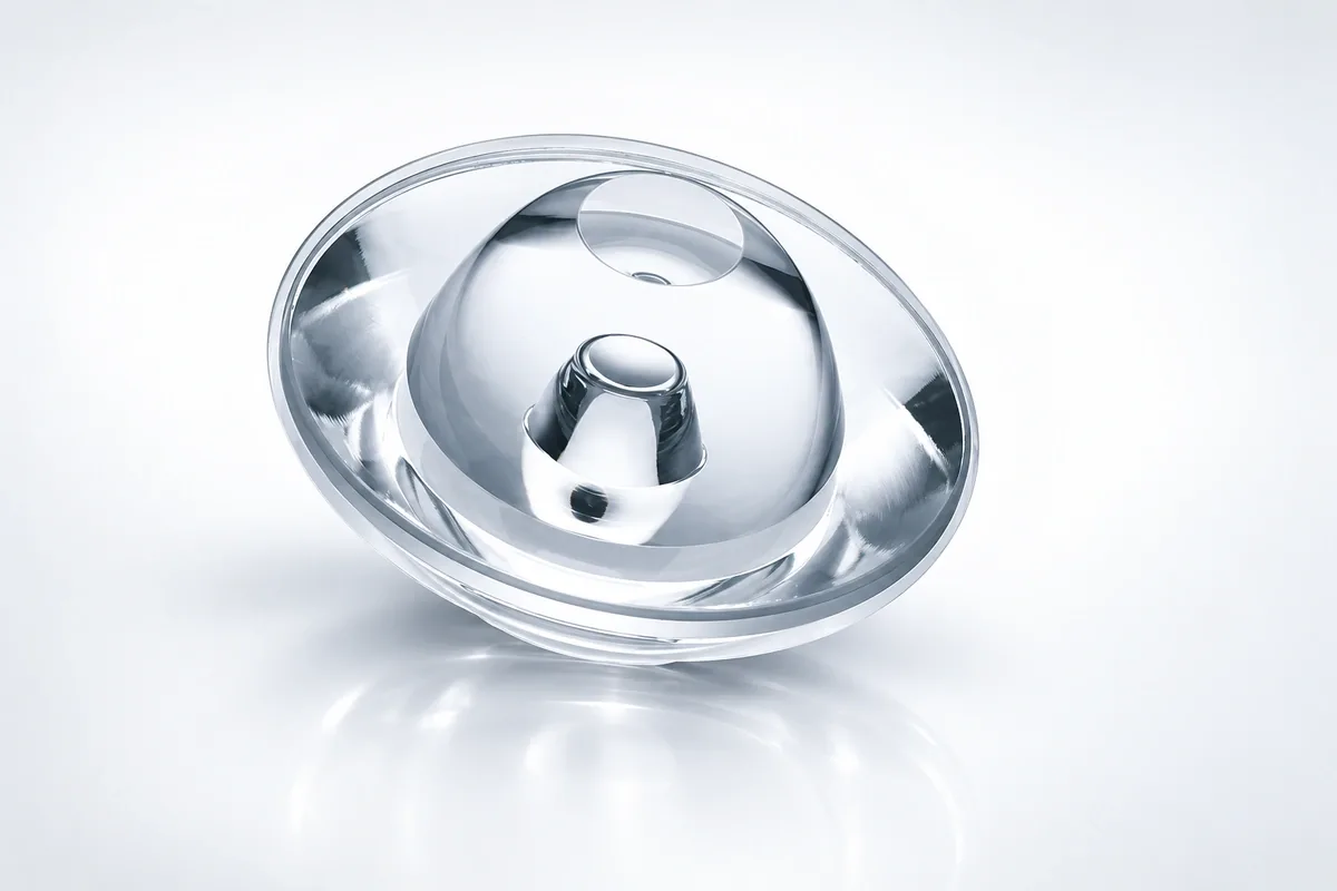 Recessed Reflector Lens for custom freeform glass lenses