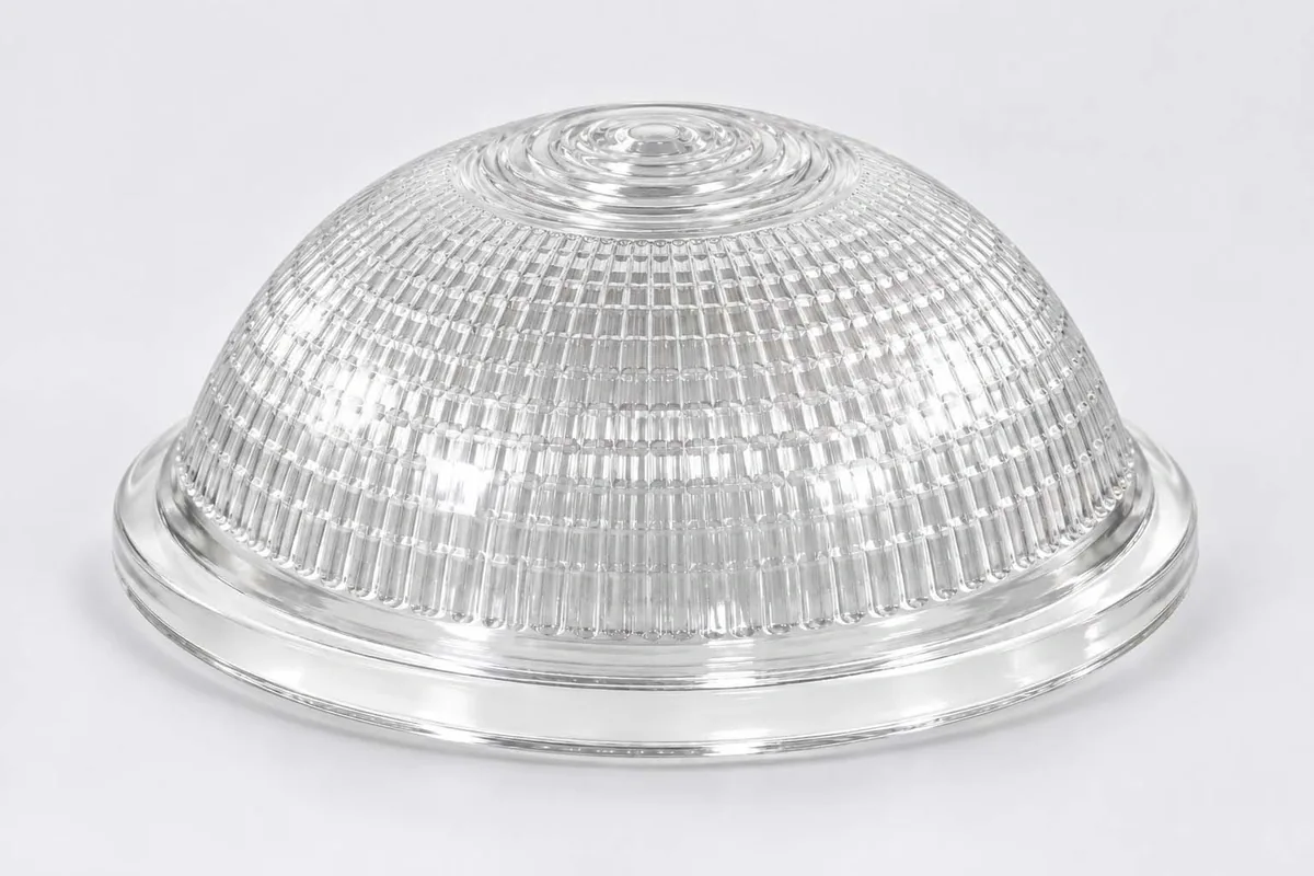 Prismatic Round Lamp Cover for custom industrial glass lamp covers