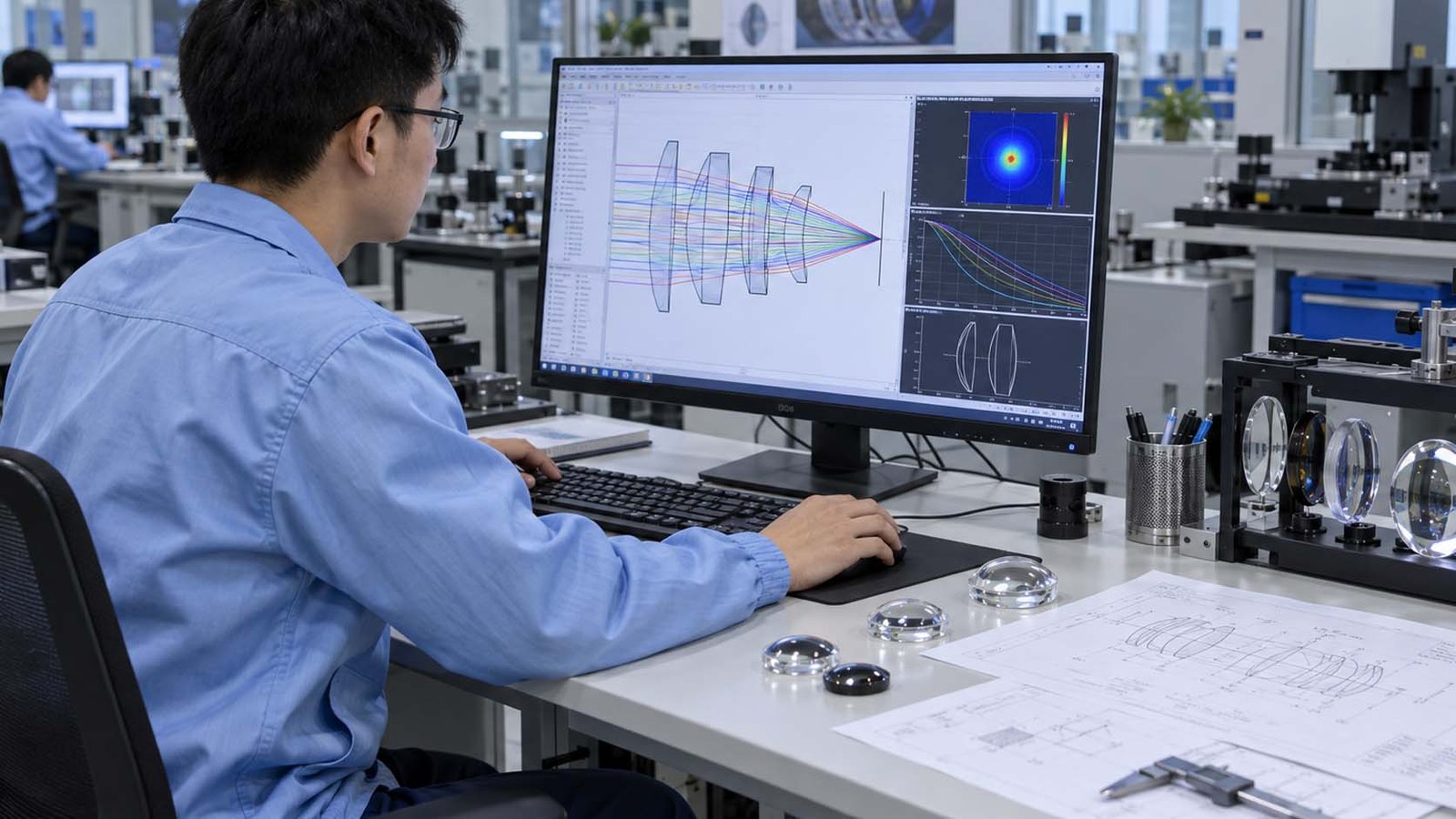 Optical design for custom glass lenses