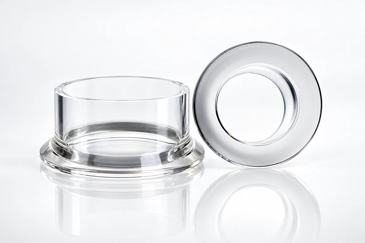 Flanged Cylinder Components for custom pressed glass components