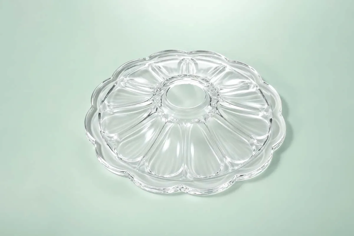 Clear Floral Lamp Shade for custom pressed glass lamp shades