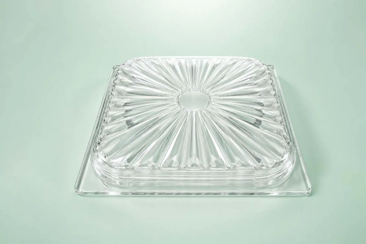 Square Prismatic Pressed Shade for custom pressed glass lamp shades