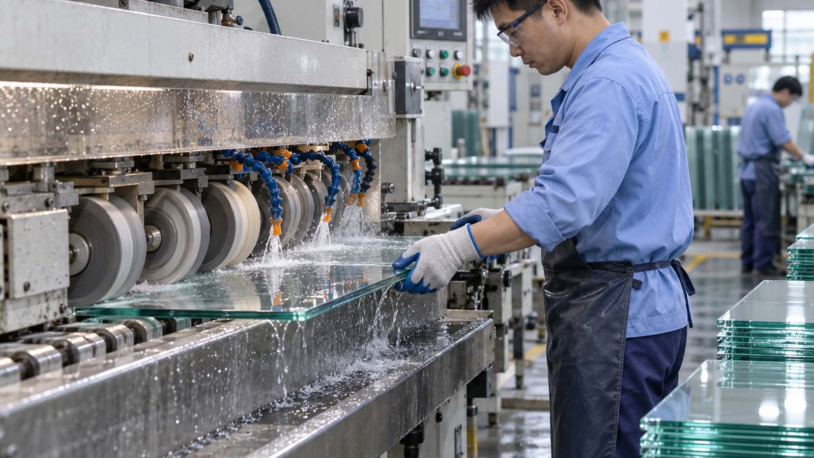Edge processing for technical glass components