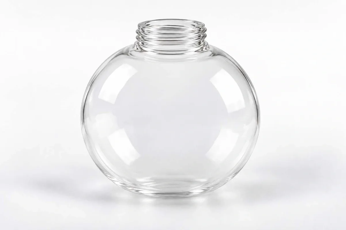 Clear Top Threaded Globe for custom threaded glass lamp shades